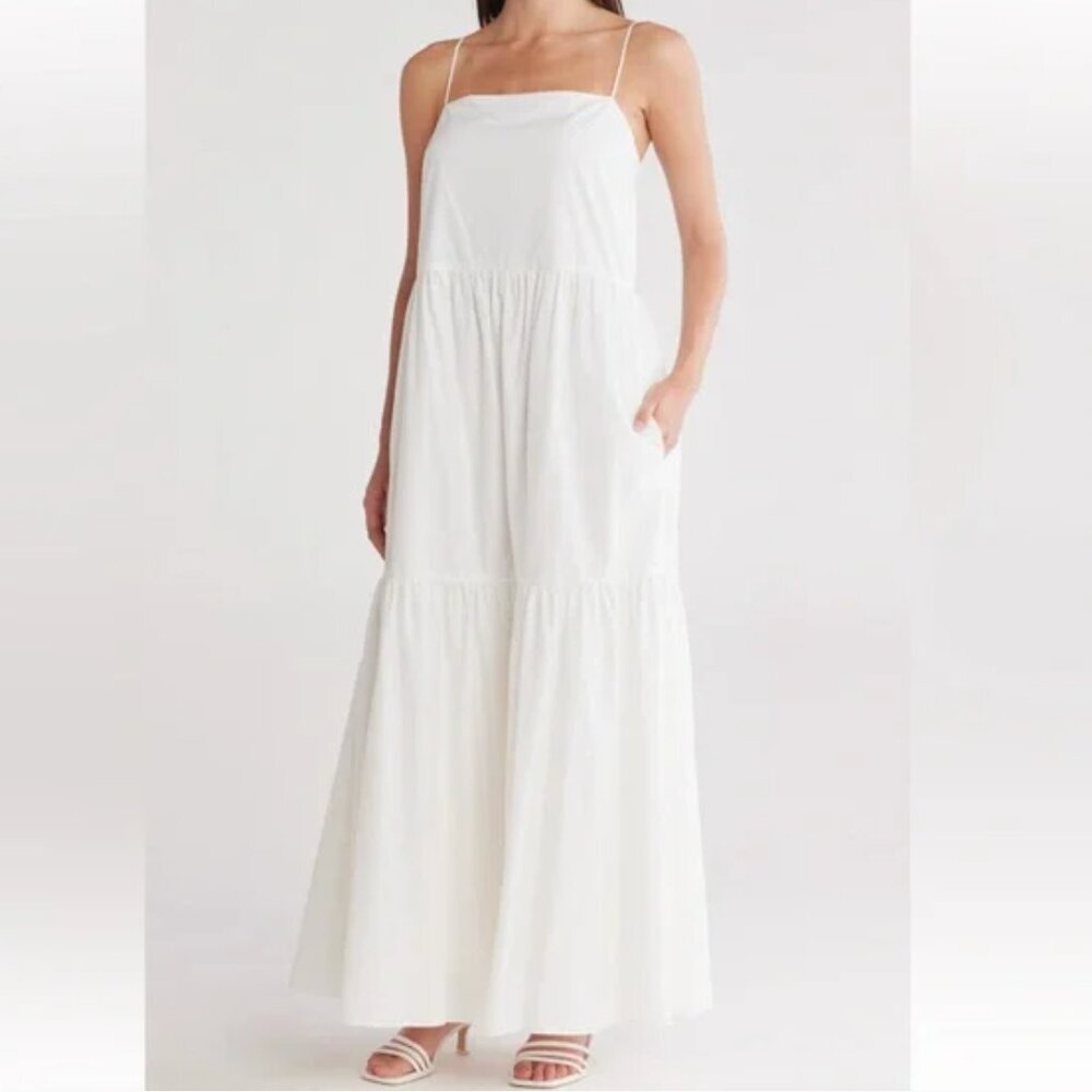 rag & bone Leilah White Cotton Poplin Maxi Dress M NWT $428